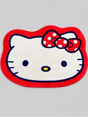 Hello Kitty Face Floor Mat Rug - Red Bow Bedroom Living Room Home Decor